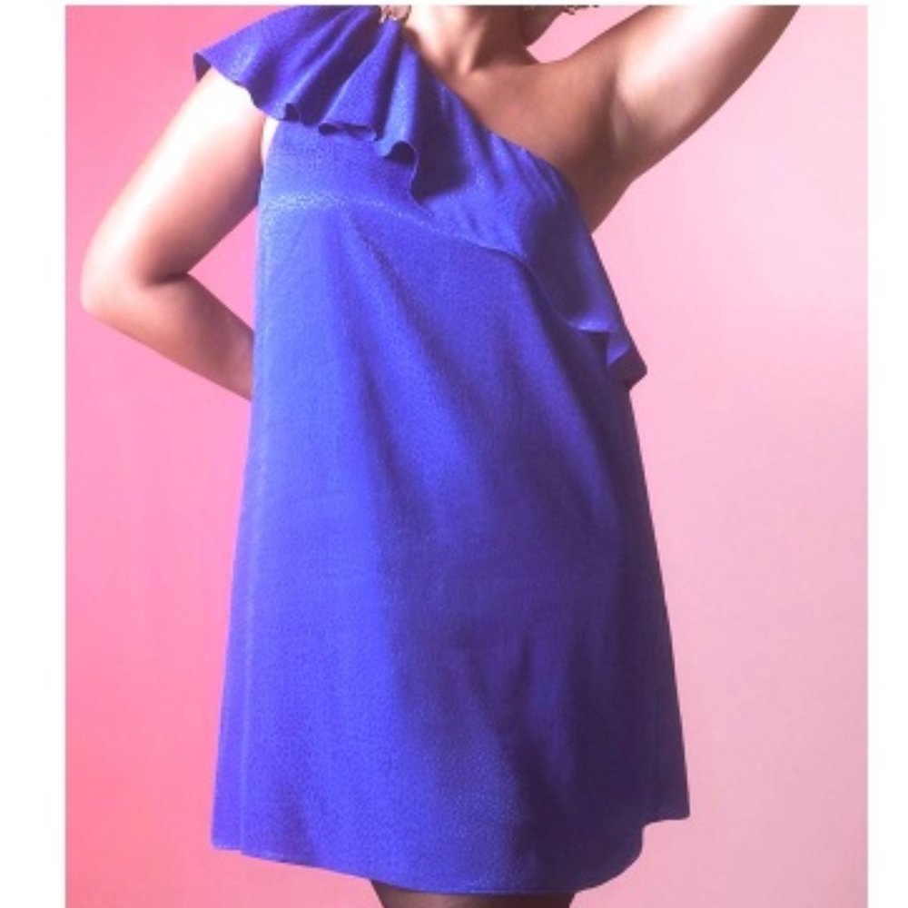 Ruffled One-Shoulder Mini Dress by Anthropologie Plus size